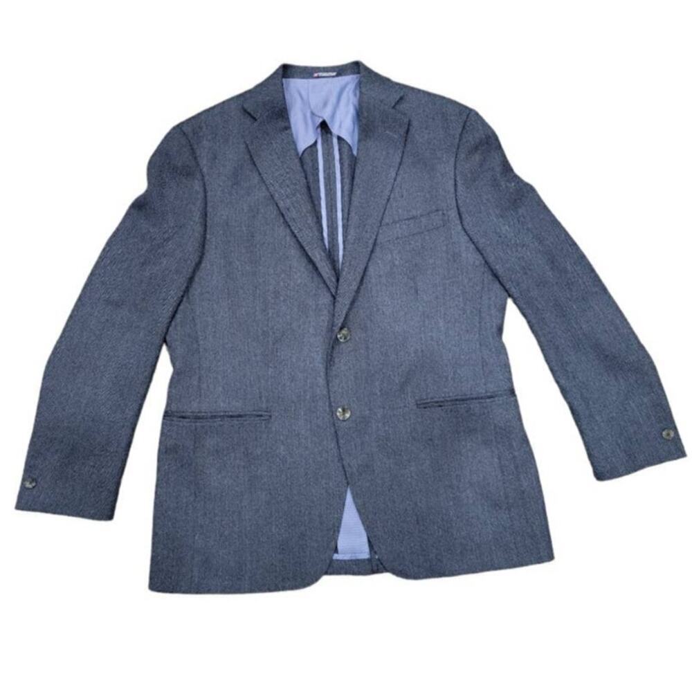 Hart Schaffner Men's Marx Wool Classic Fit Suit Blazer Jacket Size 42R Navy Blue
